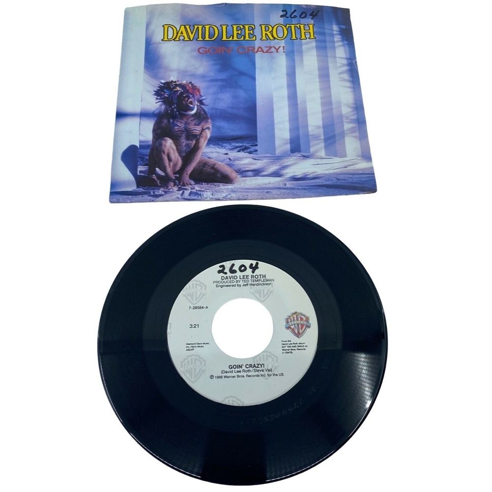 David Lee Roth Goin' Crazy! 7" Vinyl Single 45 RPM Picture Sleeve 1986 7-28584-A